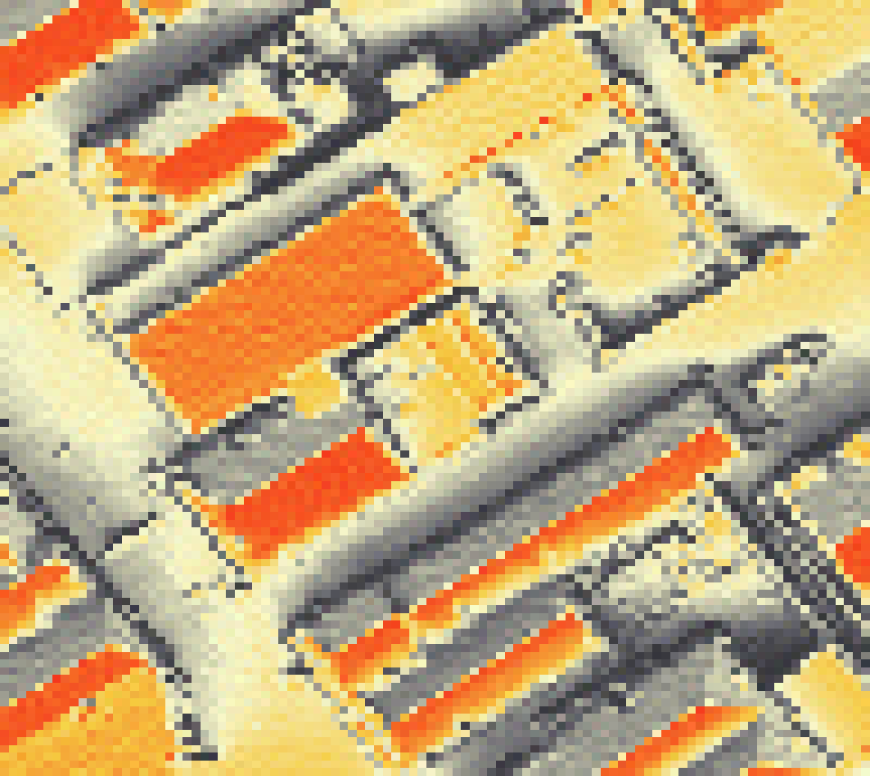 PV-irradiatie op daksegment met intensiteitsverdeling van zonlicht