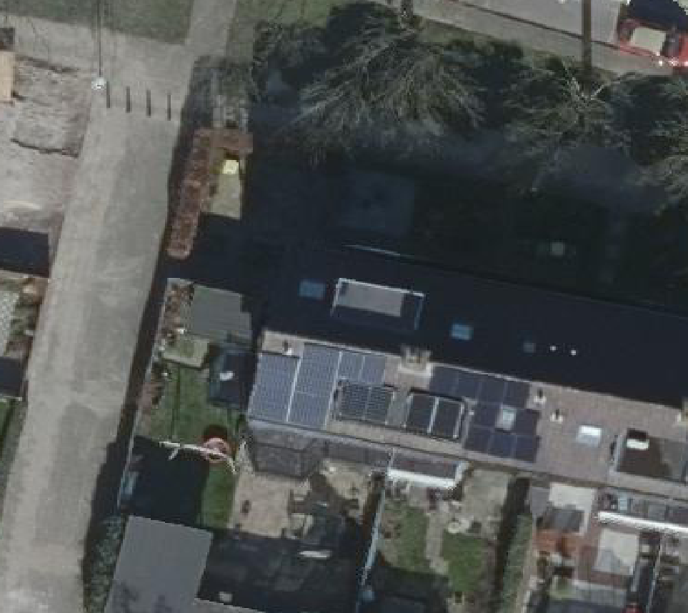 True ortho luchtfoto van Oud-Beijerland met zicht op woning
