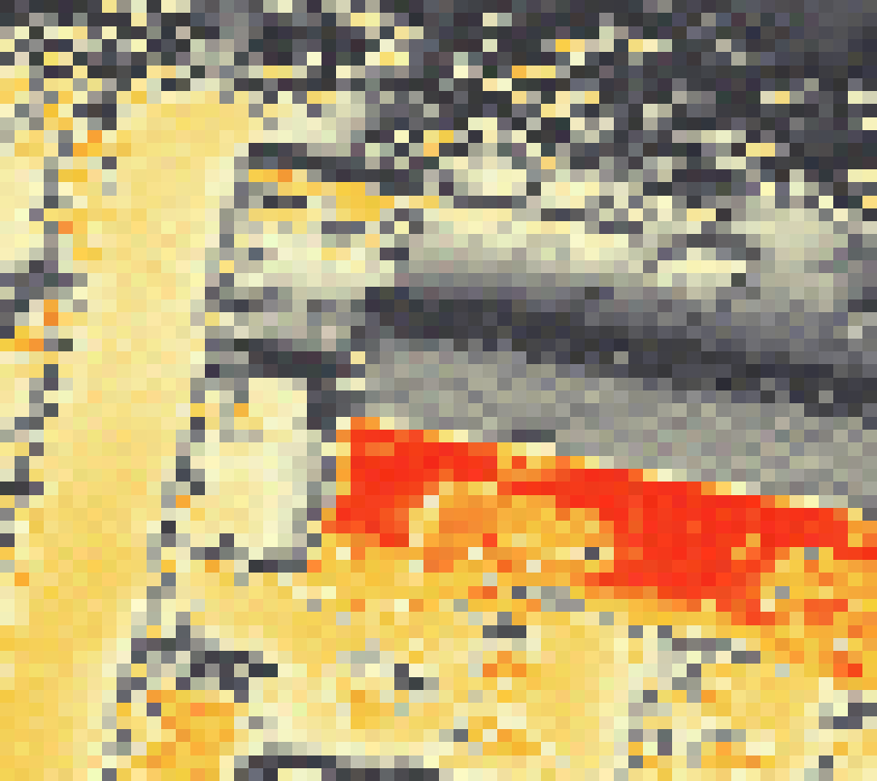 PV-irradiatie op daksegment ingezoomd met intensiteitsverdeling van zonlicht