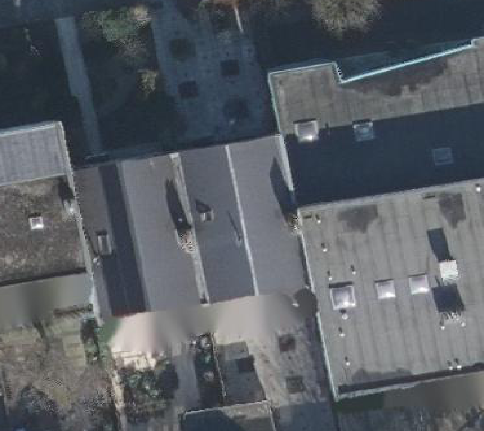 True ortho Luchtfoto op daksegment ingezoomd