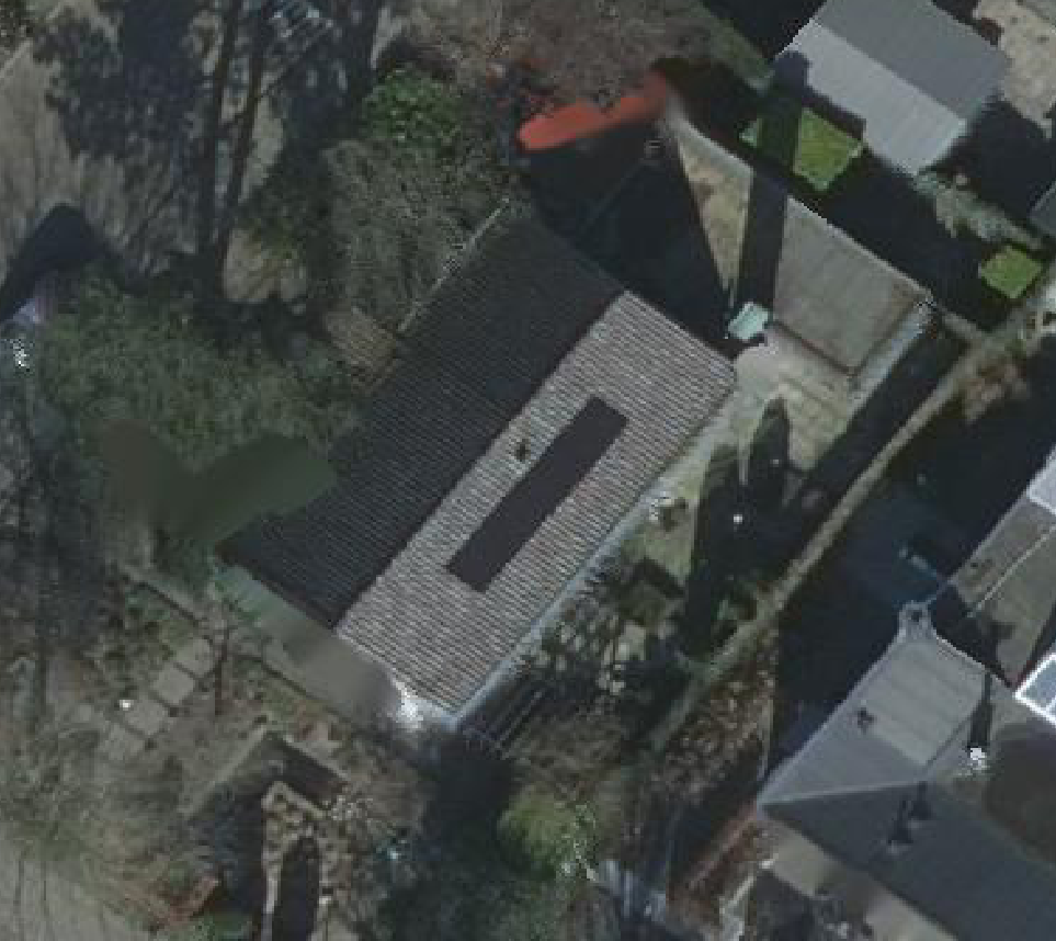 True ortho Luchtfoto op daksegment ingezoomd