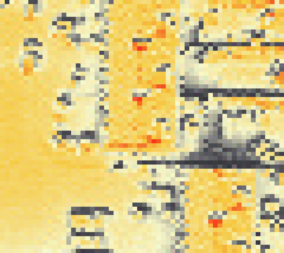 PV-irradiatie op daksegment ingezoomd met intensiteitsverdeling van zonlicht