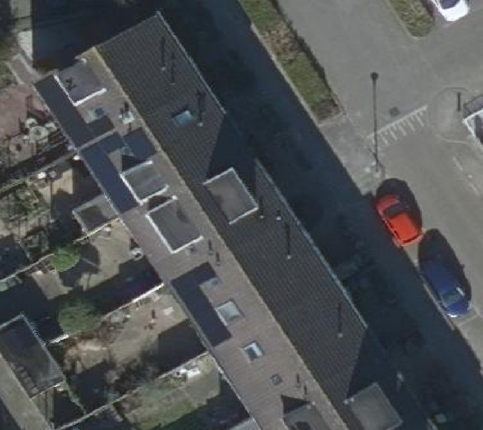 True ortho luchtfoto van Oud-Beijerland met zicht op woning