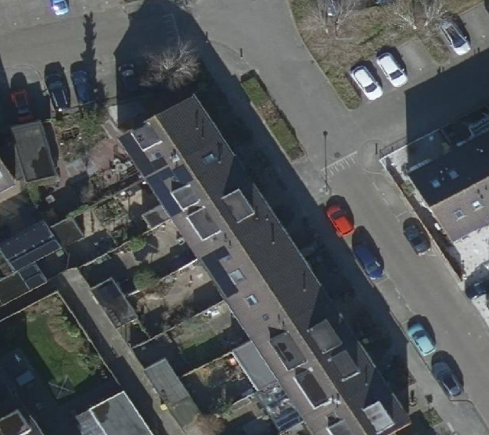 True ortho Luchtfoto op daksegment