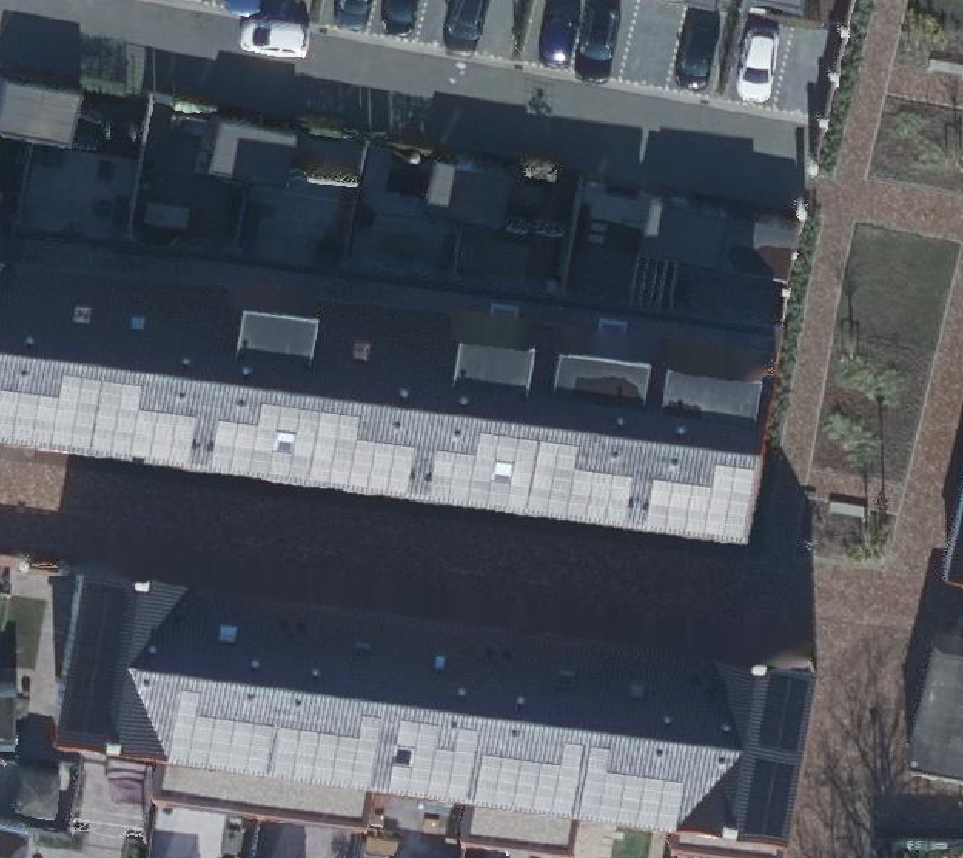 True ortho Luchtfoto op daksegment