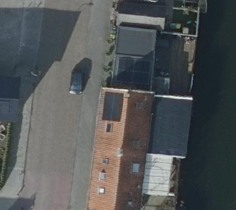 True ortho Luchtfoto op daksegment ingezoomd