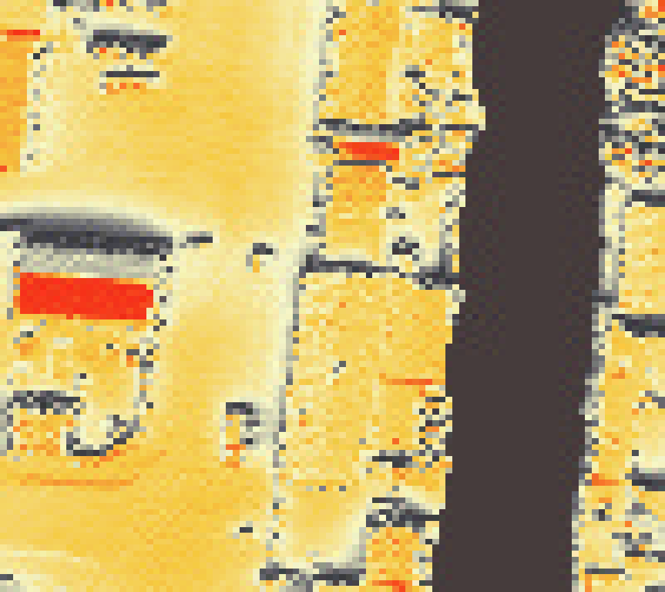 PV-irradiatie op daksegment met intensiteitsverdeling van zonlicht