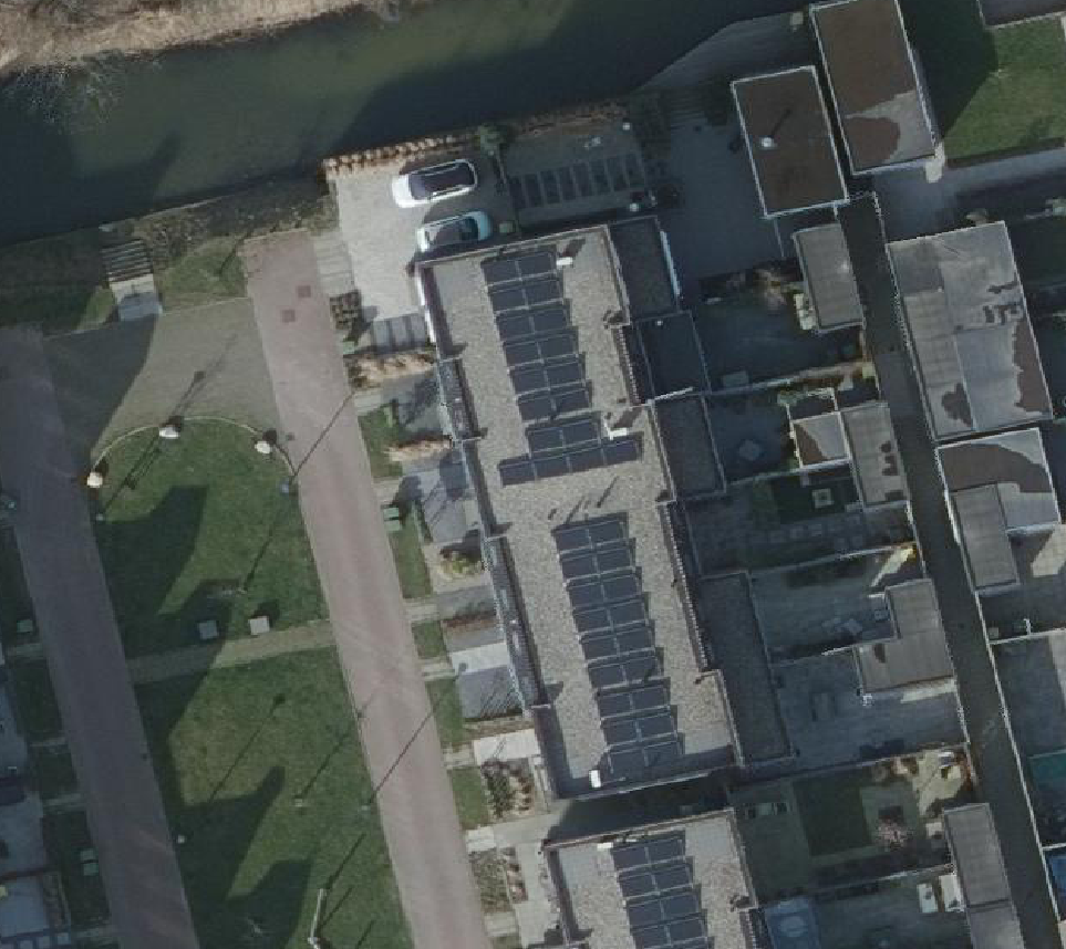True ortho Luchtfoto op daksegment