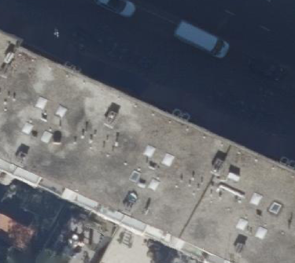True ortho Luchtfoto op daksegment ingezoomd
