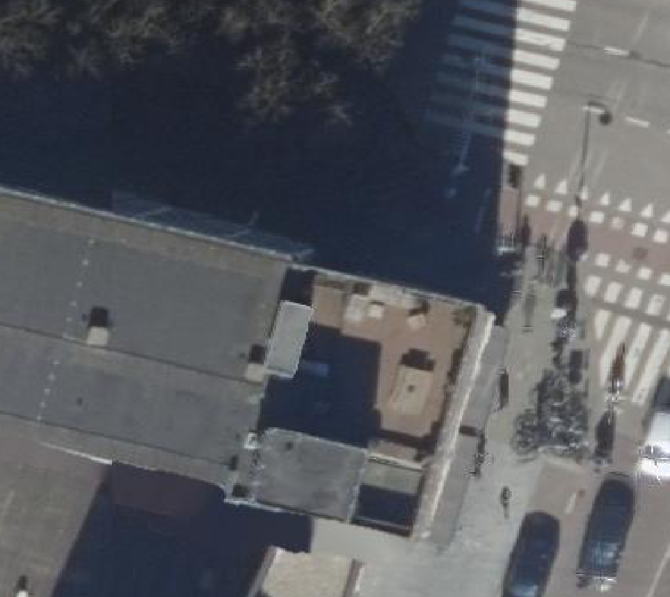 True ortho Luchtfoto op daksegment ingezoomd