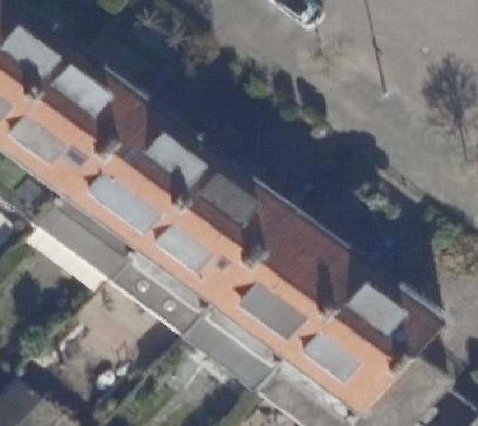 True ortho Luchtfoto op daksegment ingezoomd