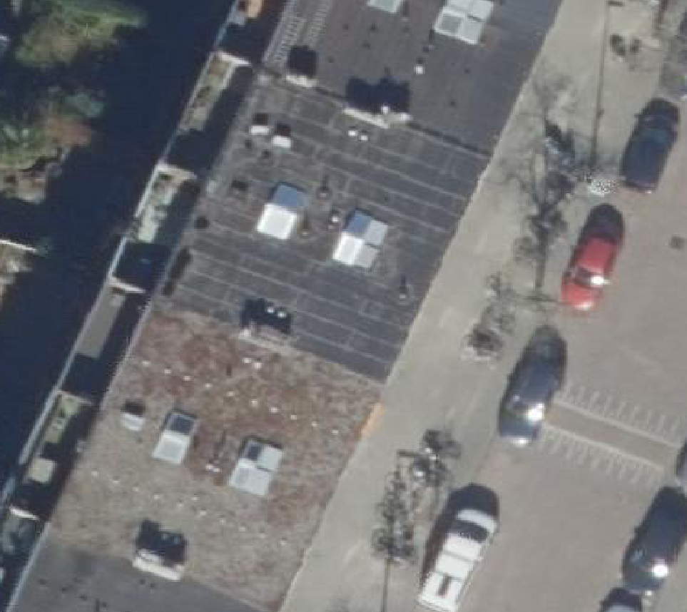 True ortho Luchtfoto op daksegment ingezoomd