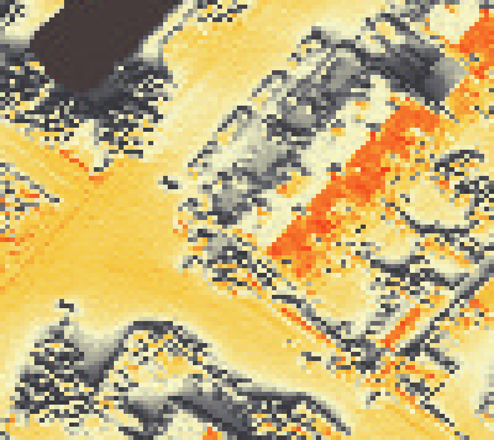 PV-irradiatie op daksegment met intensiteitsverdeling van zonlicht