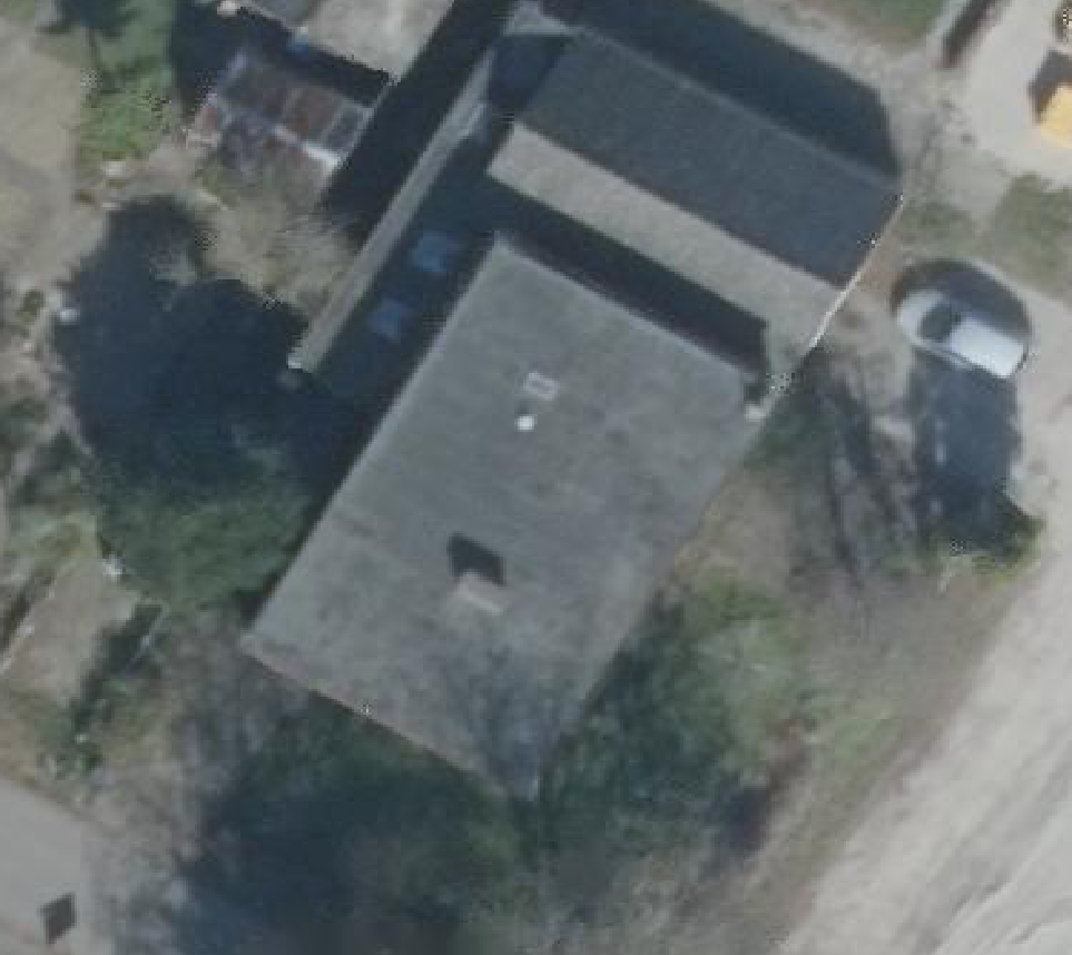 True ortho Luchtfoto op daksegment ingezoomd