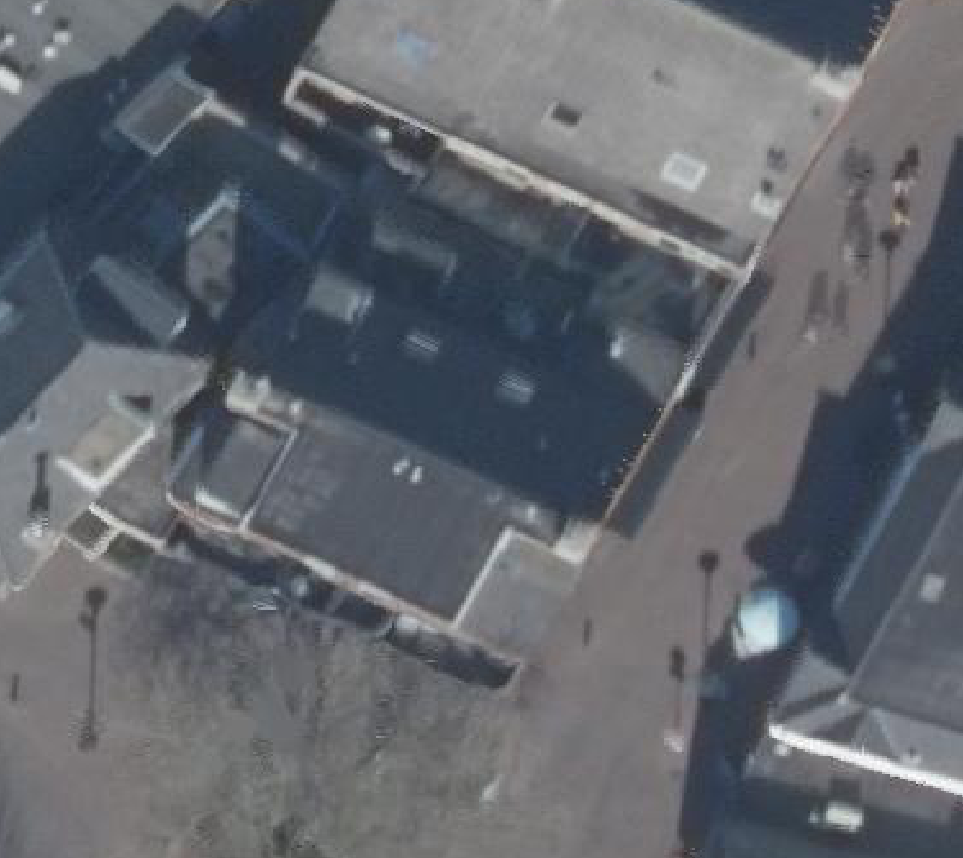 True ortho Luchtfoto op daksegment ingezoomd