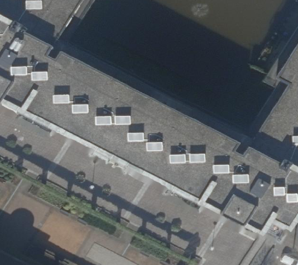 True ortho Luchtfoto op daksegment