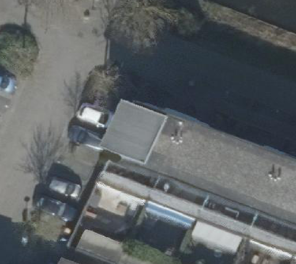 True ortho luchtfoto van Lisse met zicht op woning