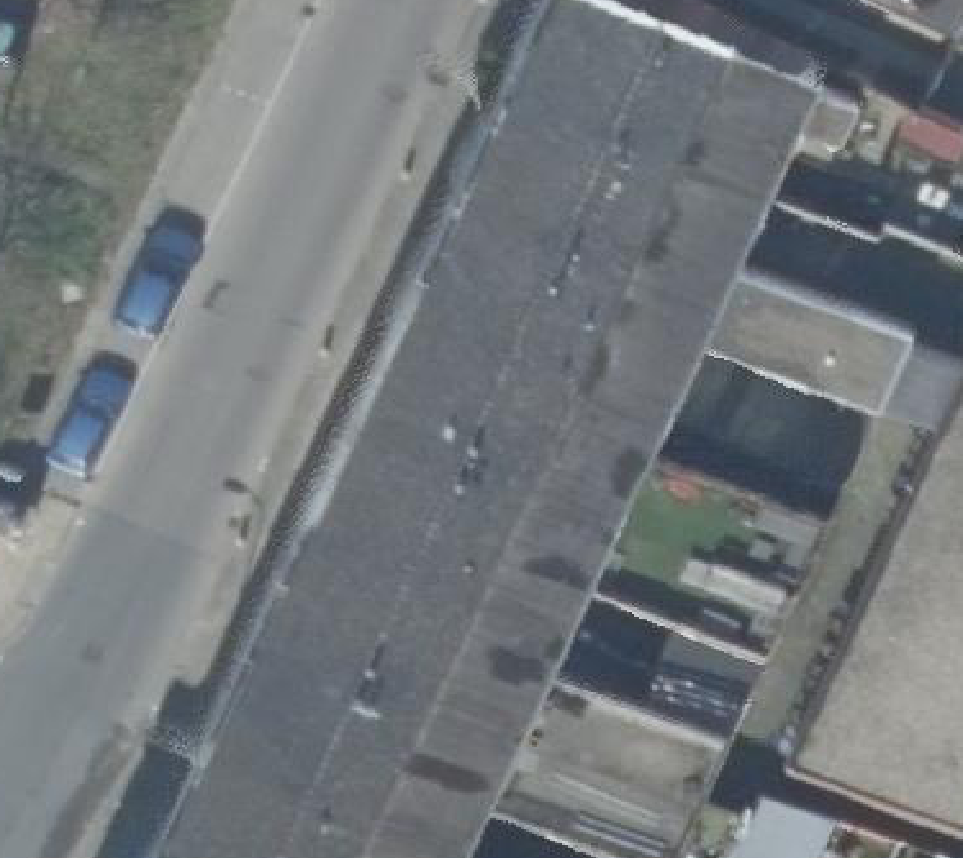 True ortho Luchtfoto op daksegment ingezoomd