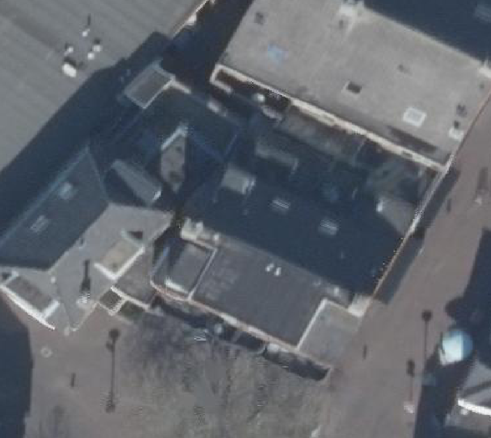 True ortho luchtfoto van Lisse met zicht op woning
