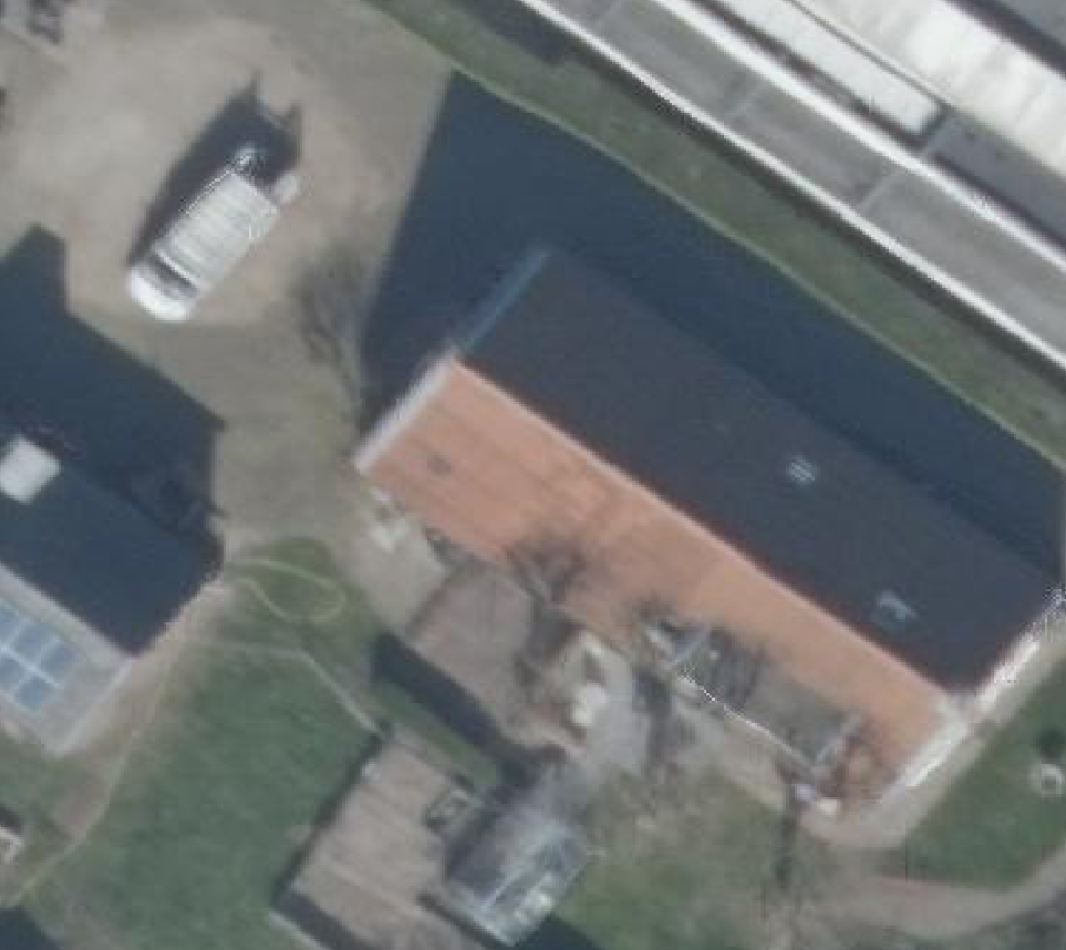 True ortho Luchtfoto op daksegment ingezoomd
