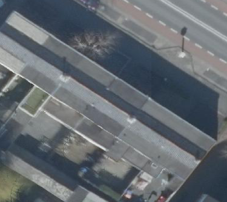 True ortho luchtfoto van Lisse met zicht op woning