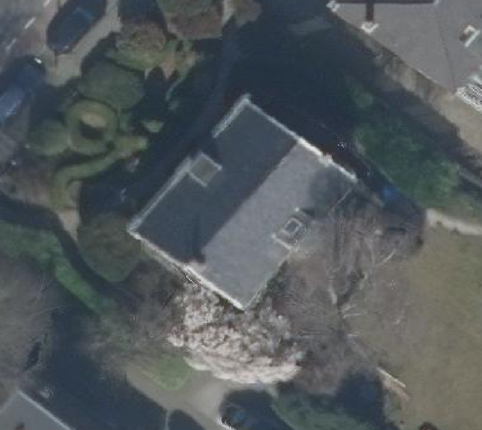True ortho Luchtfoto op daksegment ingezoomd