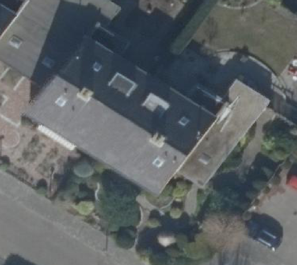 True ortho Luchtfoto op daksegment ingezoomd