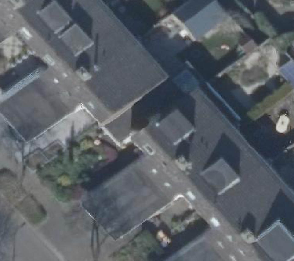 True ortho luchtfoto van Lisse met zicht op woning