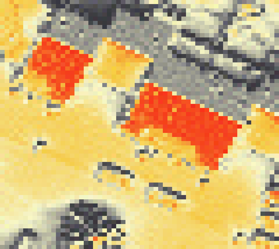 PV-irradiatie op daksegment ingezoomd met intensiteitsverdeling van zonlicht