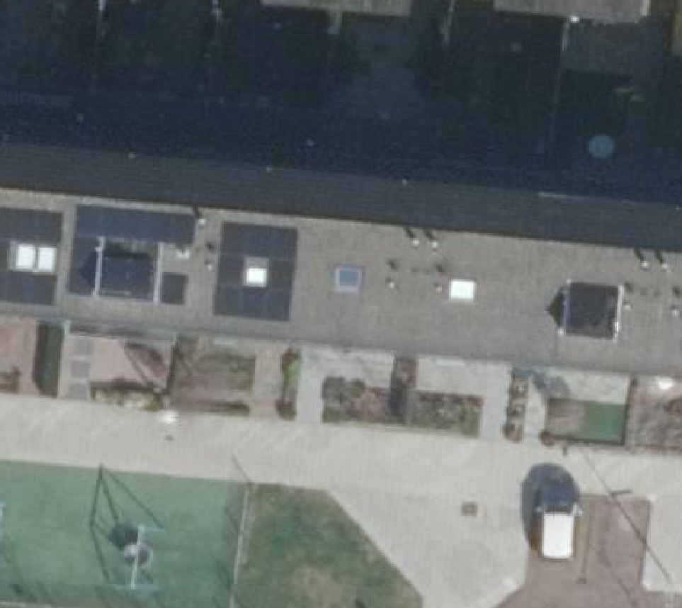True ortho Luchtfoto op daksegment ingezoomd