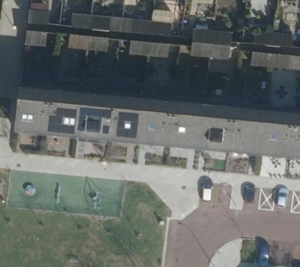 True ortho Luchtfoto op daksegment