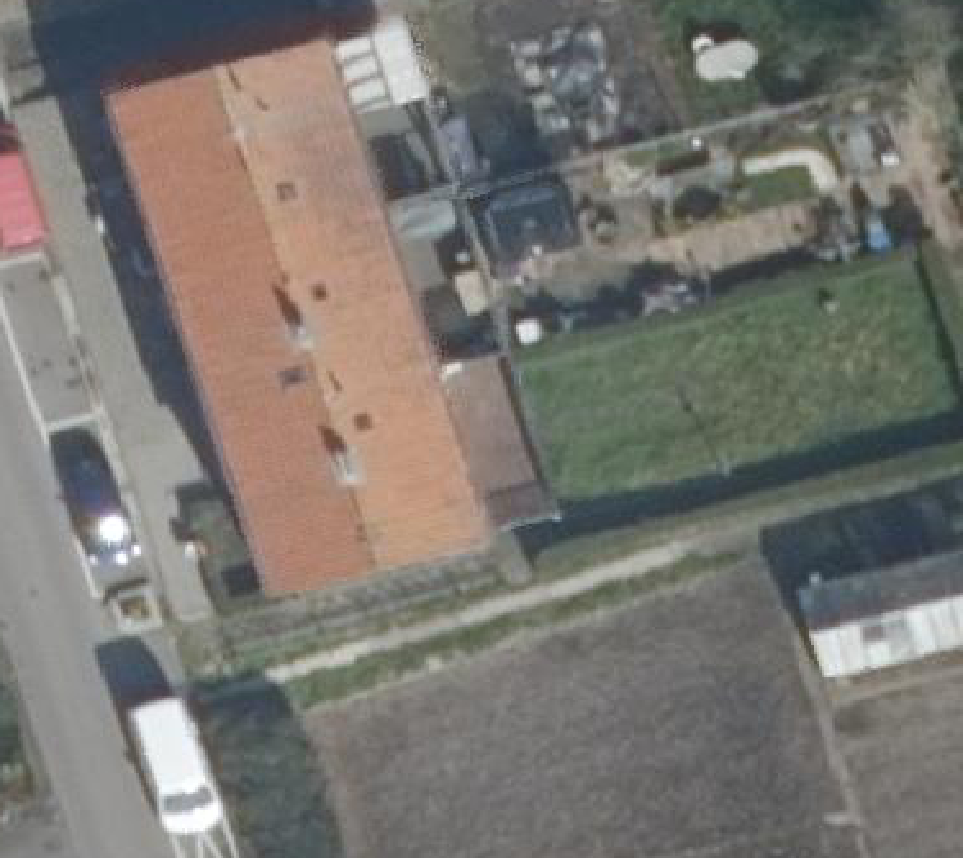 True ortho Luchtfoto op daksegment ingezoomd
