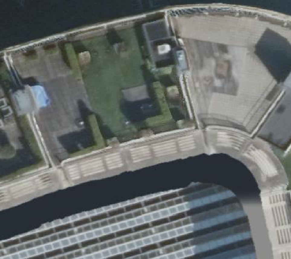True ortho Luchtfoto op daksegment ingezoomd