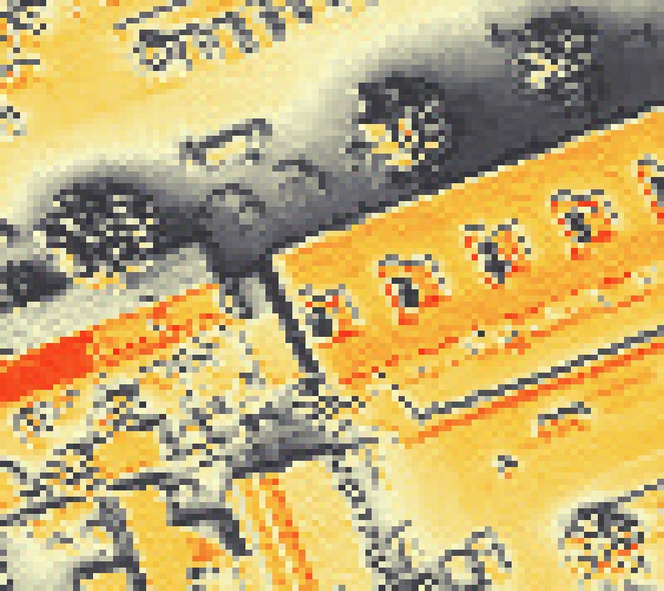 PV-irradiatie op daksegment met intensiteitsverdeling van zonlicht