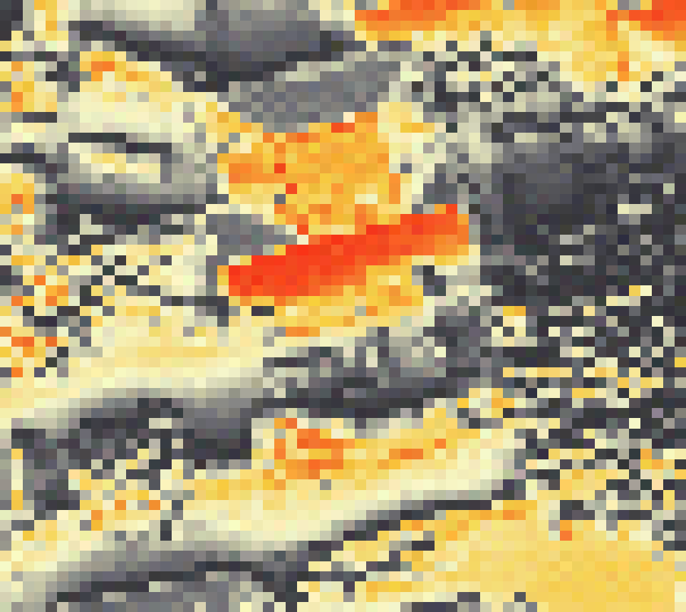 PV-irradiatie op daksegment ingezoomd met intensiteitsverdeling van zonlicht