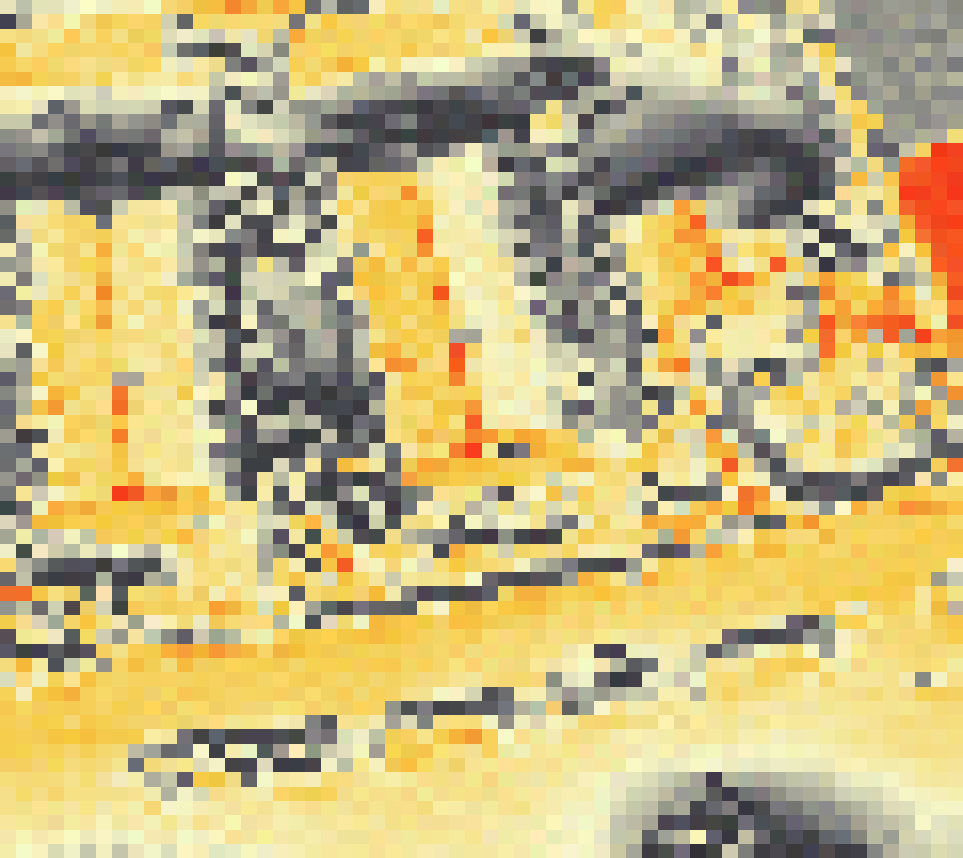 PV-irradiatie op daksegment ingezoomd met intensiteitsverdeling van zonlicht