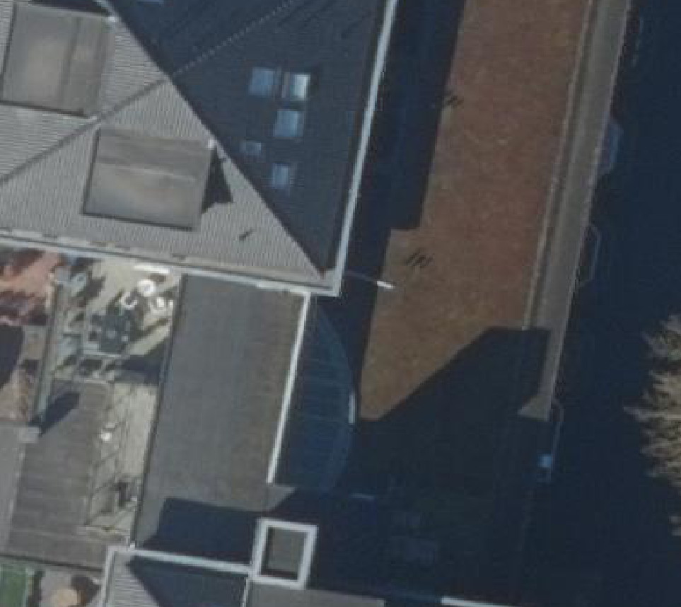 True ortho luchtfoto van Boskoop met zicht op woning