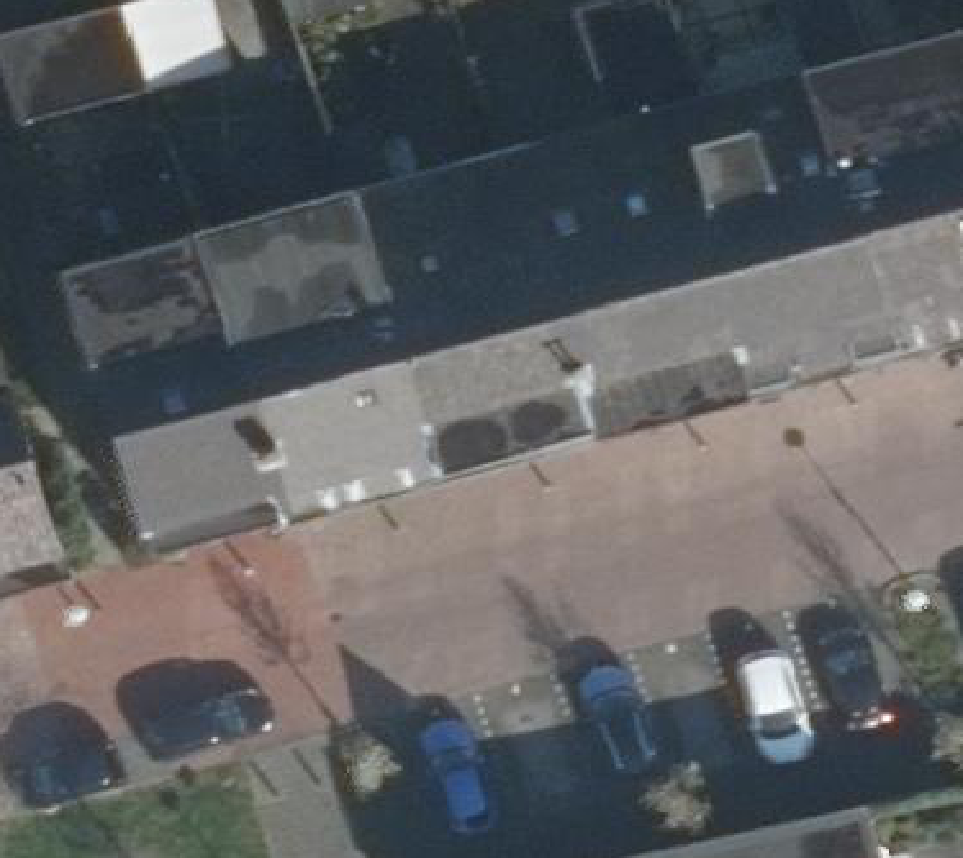 True ortho Luchtfoto op daksegment ingezoomd