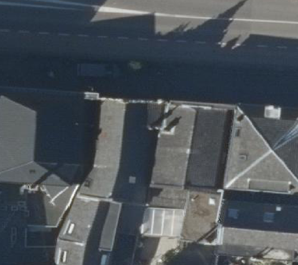 True ortho Luchtfoto op daksegment ingezoomd