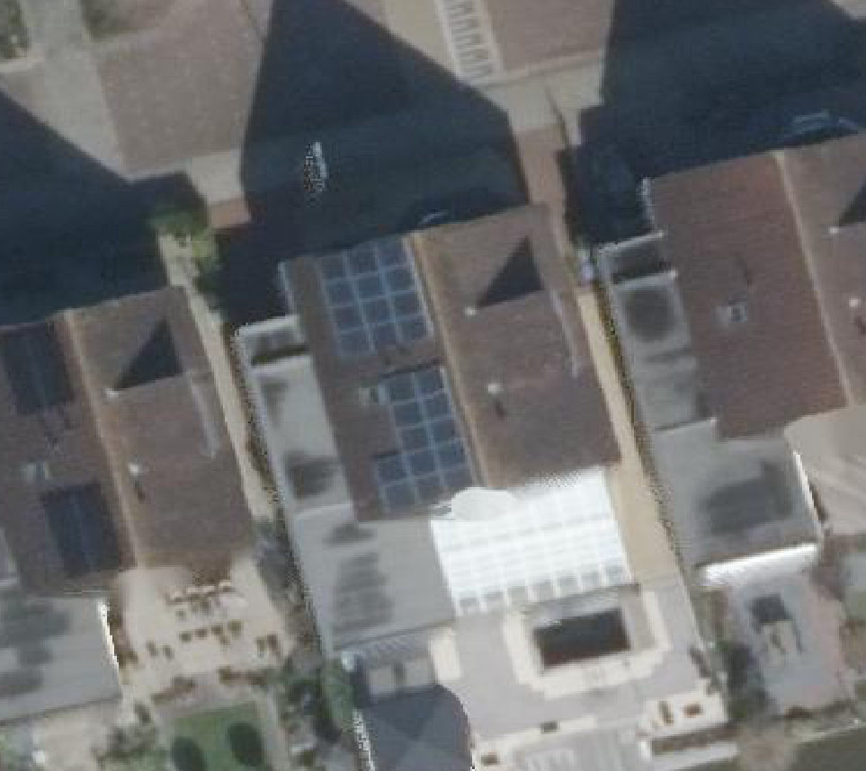 True ortho luchtfoto van Woubrugge met zicht op woning