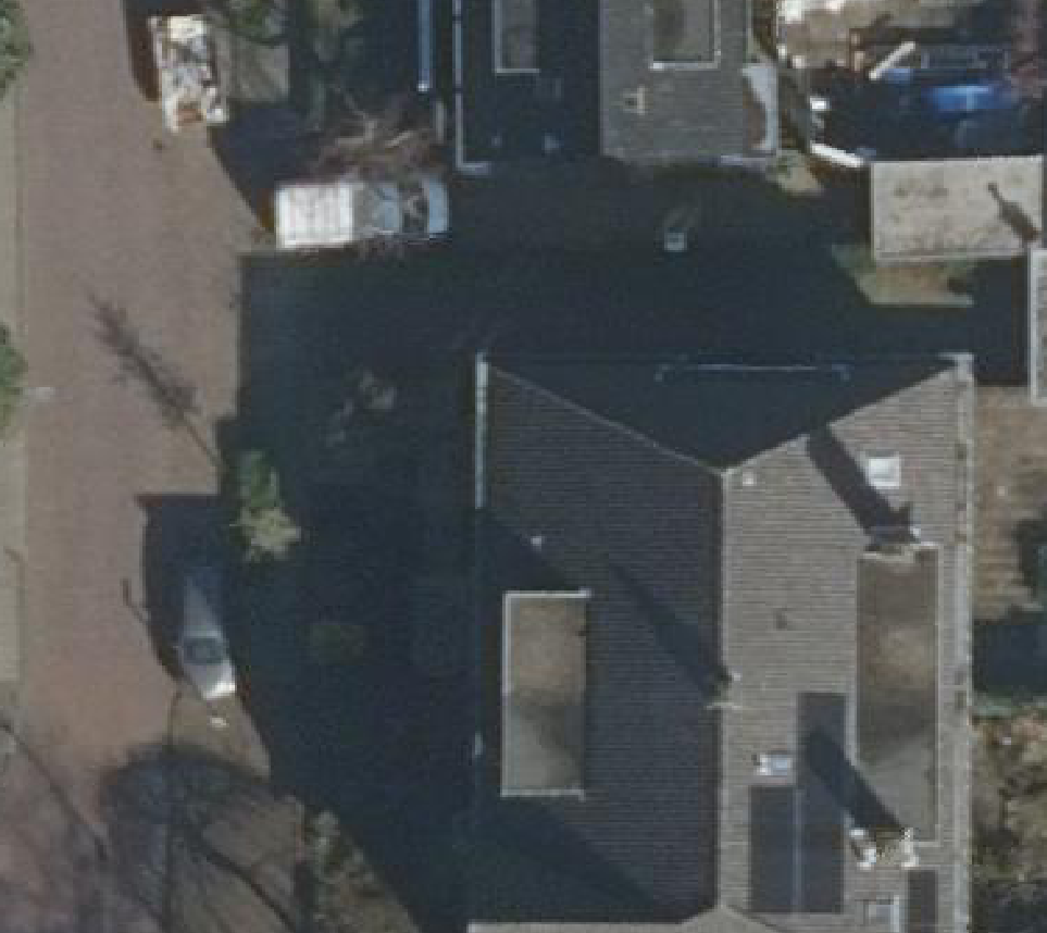 True ortho Luchtfoto op daksegment ingezoomd