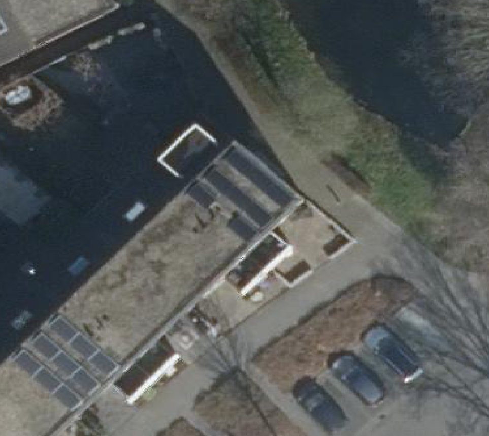True ortho Luchtfoto op daksegment ingezoomd