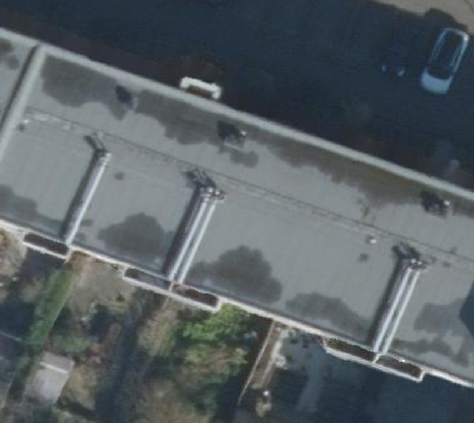 True ortho Luchtfoto op daksegment ingezoomd