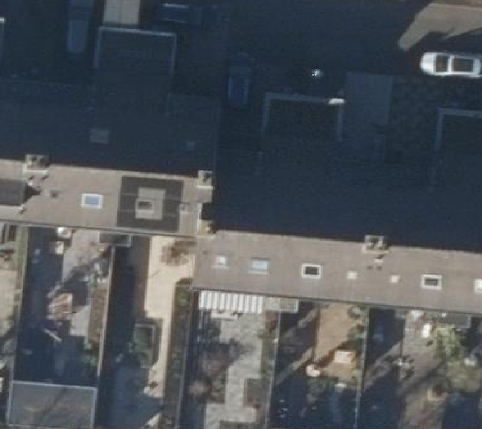 True ortho luchtfoto van Boskoop met zicht op woning