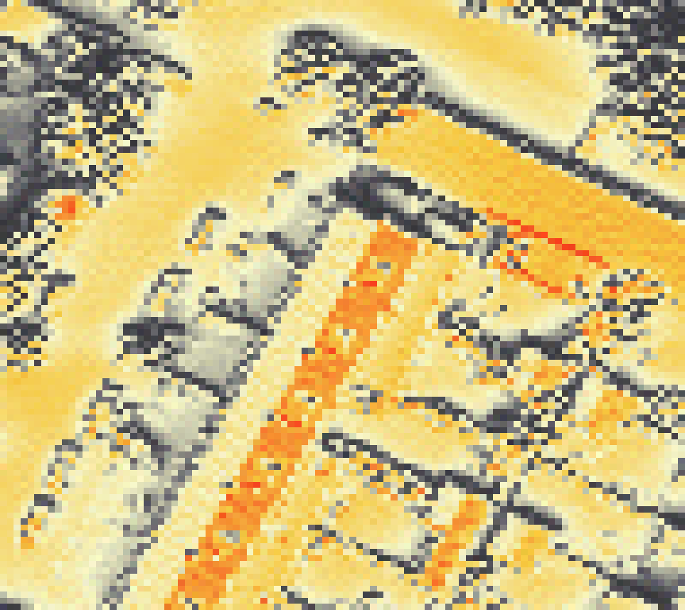 PV-irradiatie op daksegment met intensiteitsverdeling van zonlicht