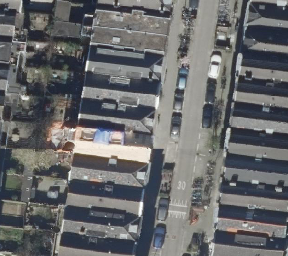 True ortho Luchtfoto op daksegment