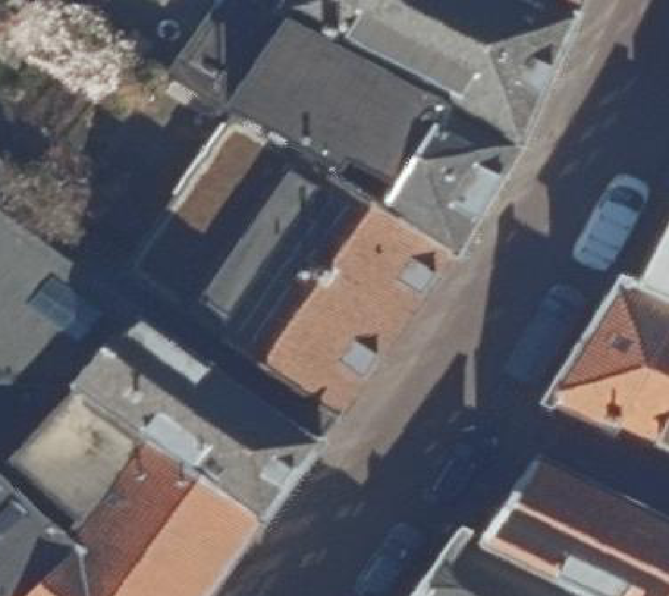True ortho Luchtfoto op daksegment ingezoomd