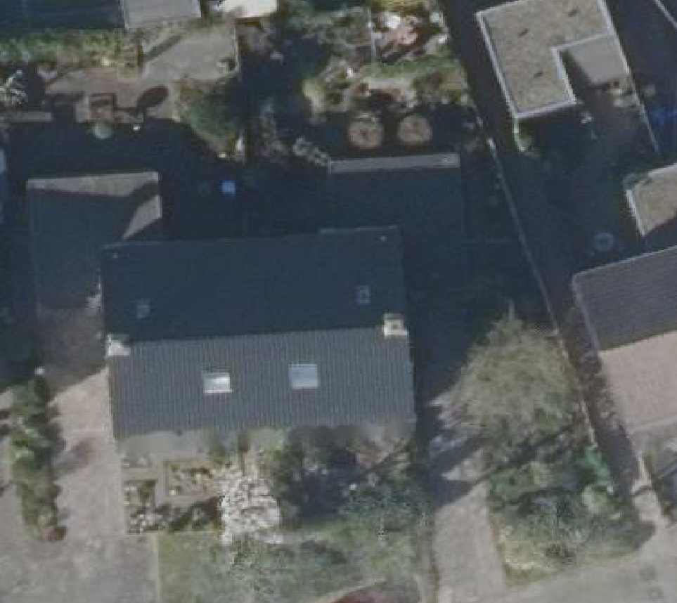 True ortho luchtfoto van Schagen met zicht op woning
