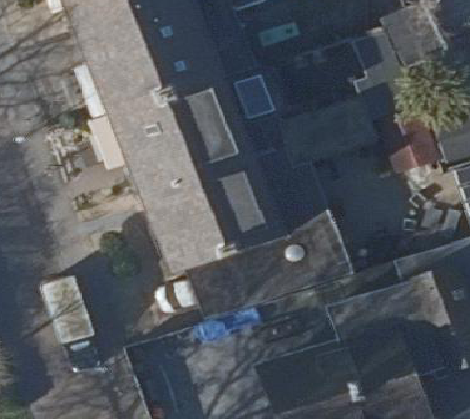 True ortho Luchtfoto op daksegment ingezoomd
