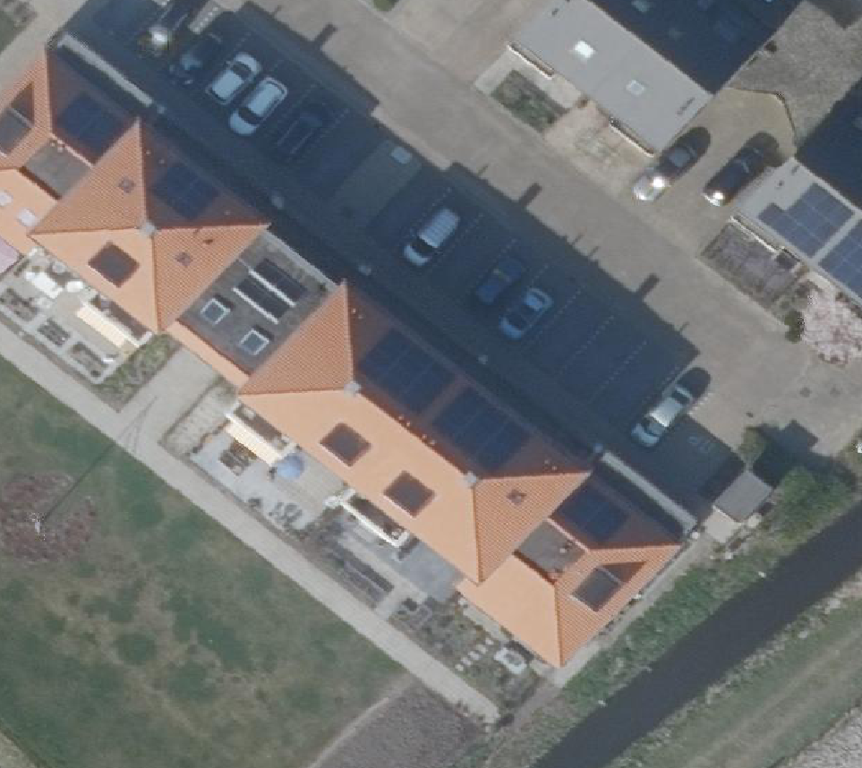 True ortho Luchtfoto op daksegment